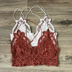 Free People FP One Adella Crochet Lace Longline Bralette Set Size Small